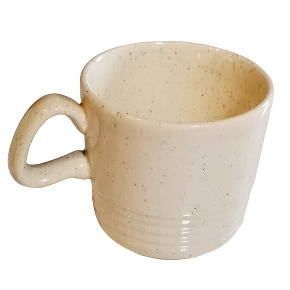 Vintage Made In USA Coffee Mug Cup Stackable Farmhouse Beige Lot of 8 Restaurant - Picture 2 of 9